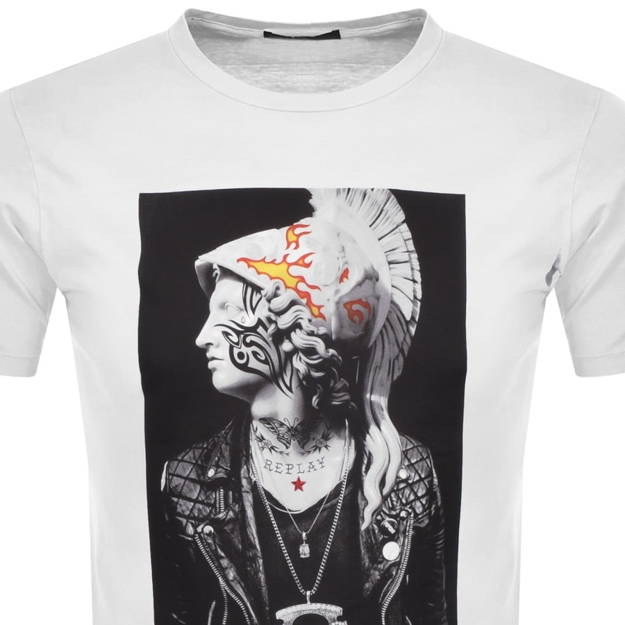Alternative Image for ProductReplay Logo Crew Neck T Shirt White2